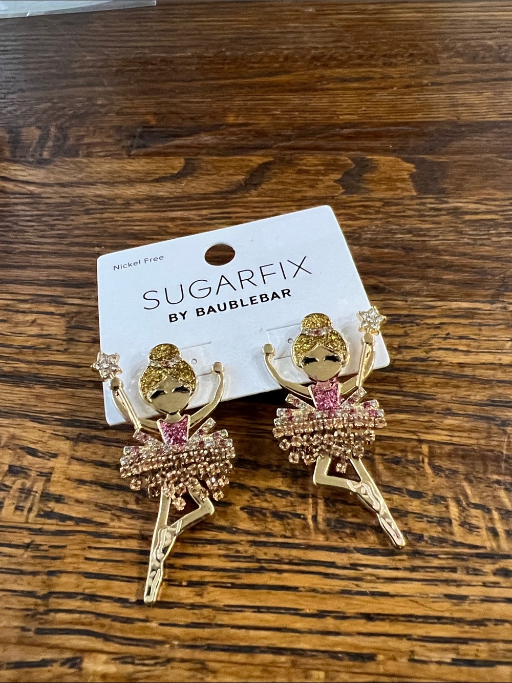 BaubleBar Gold and Pink Ballerina Drop Earrings